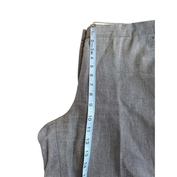 J.Crew Gray White Work Heavy Chambray Patio Straight‎ Leg Dress Pant Size 10 - Picture 9 of 12